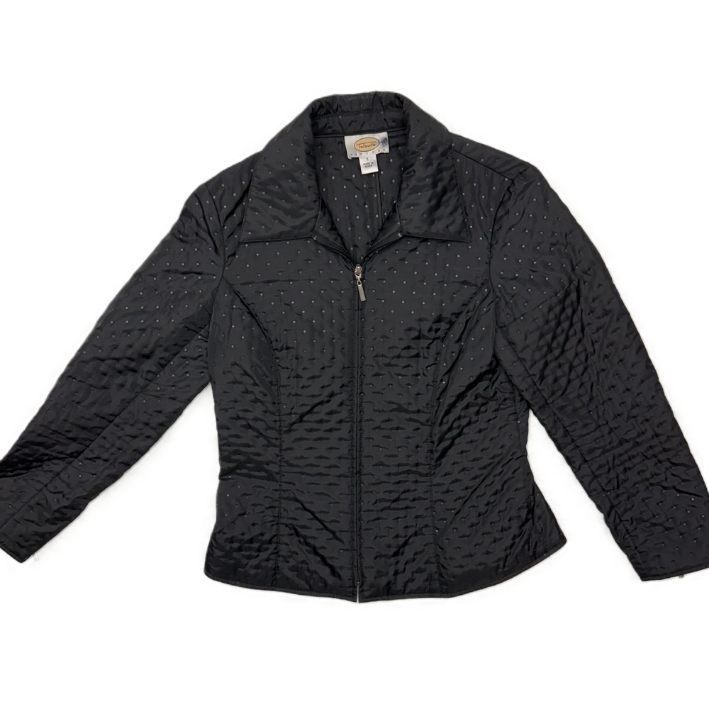 Talbots Petite Size‎ 2 Quilted Collared Jacket Zipper Front